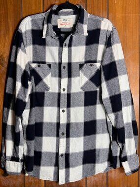 Urban Pipeline Awesomely Soft Ultimate Flannel Black/White Plaid Mens Sz 2XL GUC